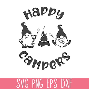 Campistas felices SVG PNG, Camping SVG Cricut, Camisa de camping Svg, Vida de campamento Svg, Aventura Svg, Glamping Svg, Divertido camping Svg Vector
