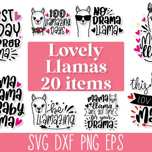 Funny Llama SVG Quotes No Probllama Svg Mama Llama Svg Cut - Etsy