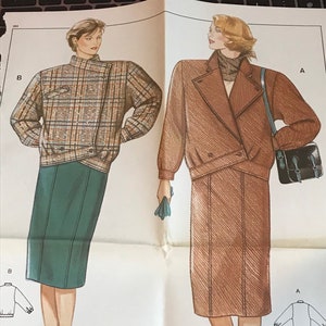 Vintage 1980s 1990s skirt pattern Burda 6800 sewing pattern tweed skirt pencil skirt uncut and unused