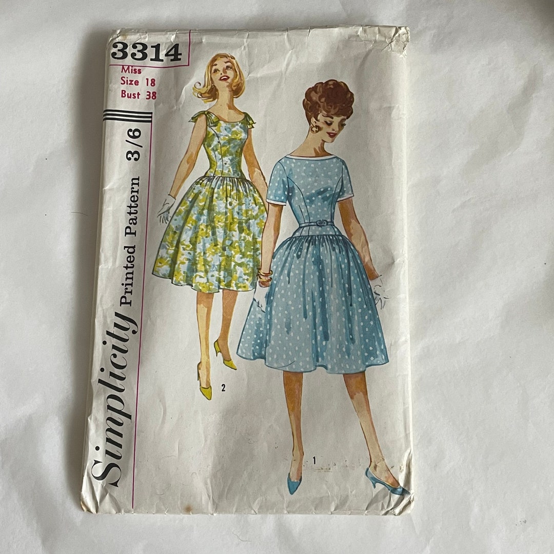Vintage Sewing Pattern for 1950s Dress Simplicity 3314 Complete and ...