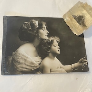Antique Postcard art nouveau period RP mother and child