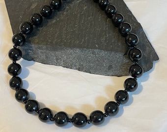 French jet beaded necklace small neck choker
