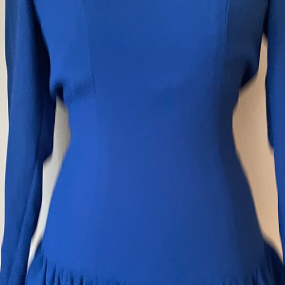 Eighties vintage party dress electric blue with t… - image 3