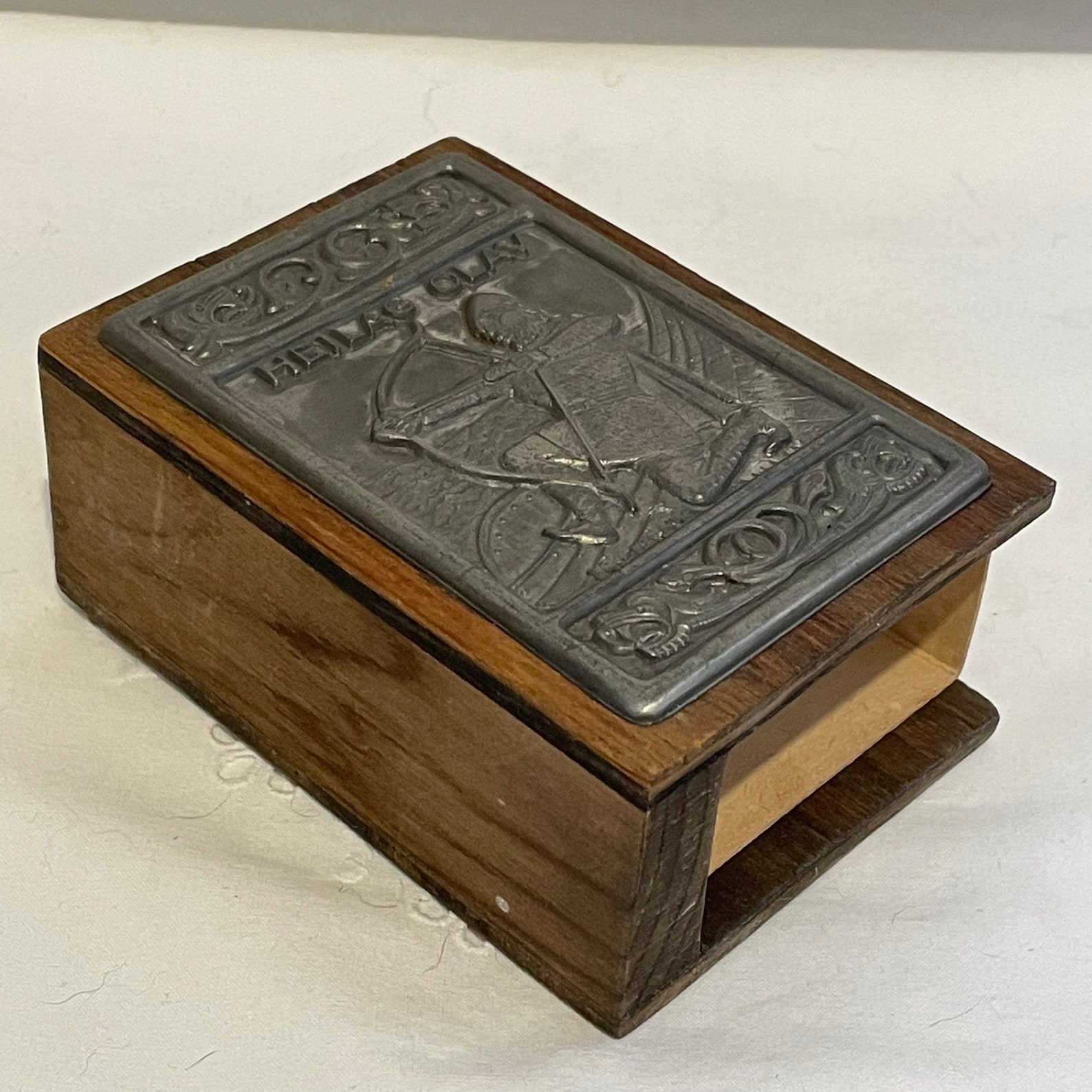 Heilag Olav Decorative Match Holder Cover in Wood and Pewter Etsy UK