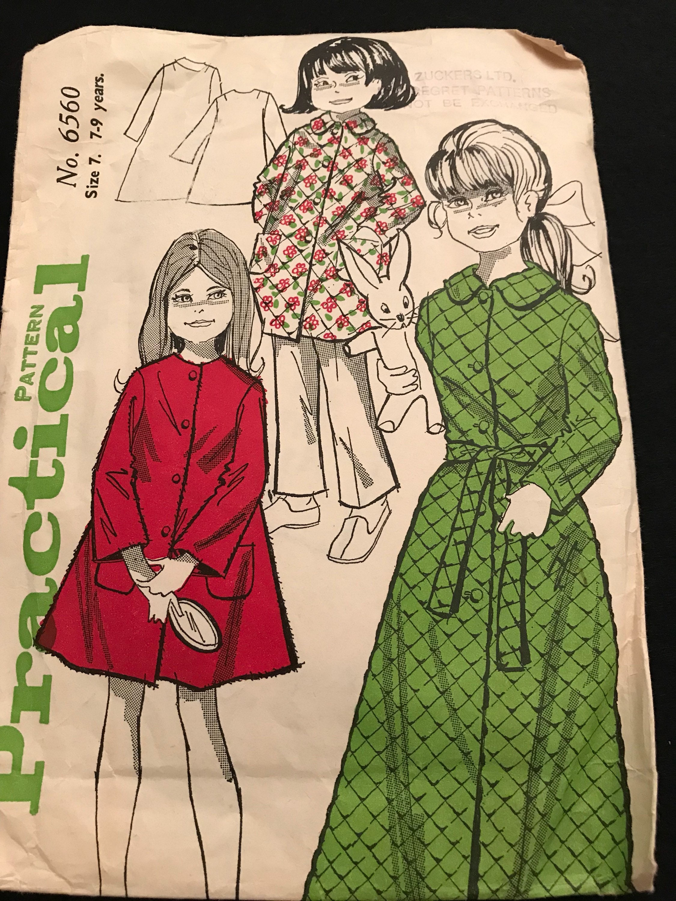 Unused Vintage Sewing Pattern for Childs Dressing Gown Etsy