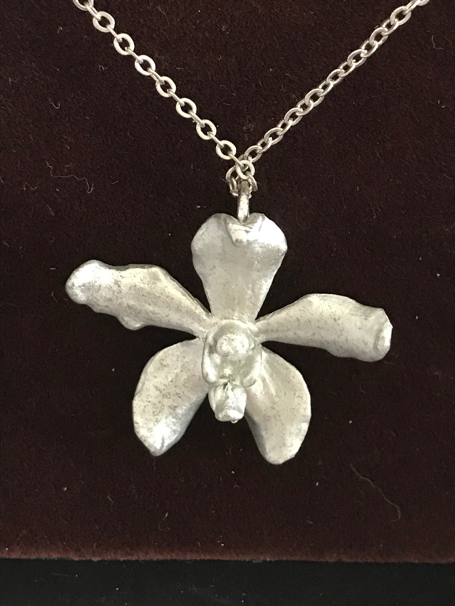 Selangor Pewter handmade pewter orchid necklace pendant Etsy