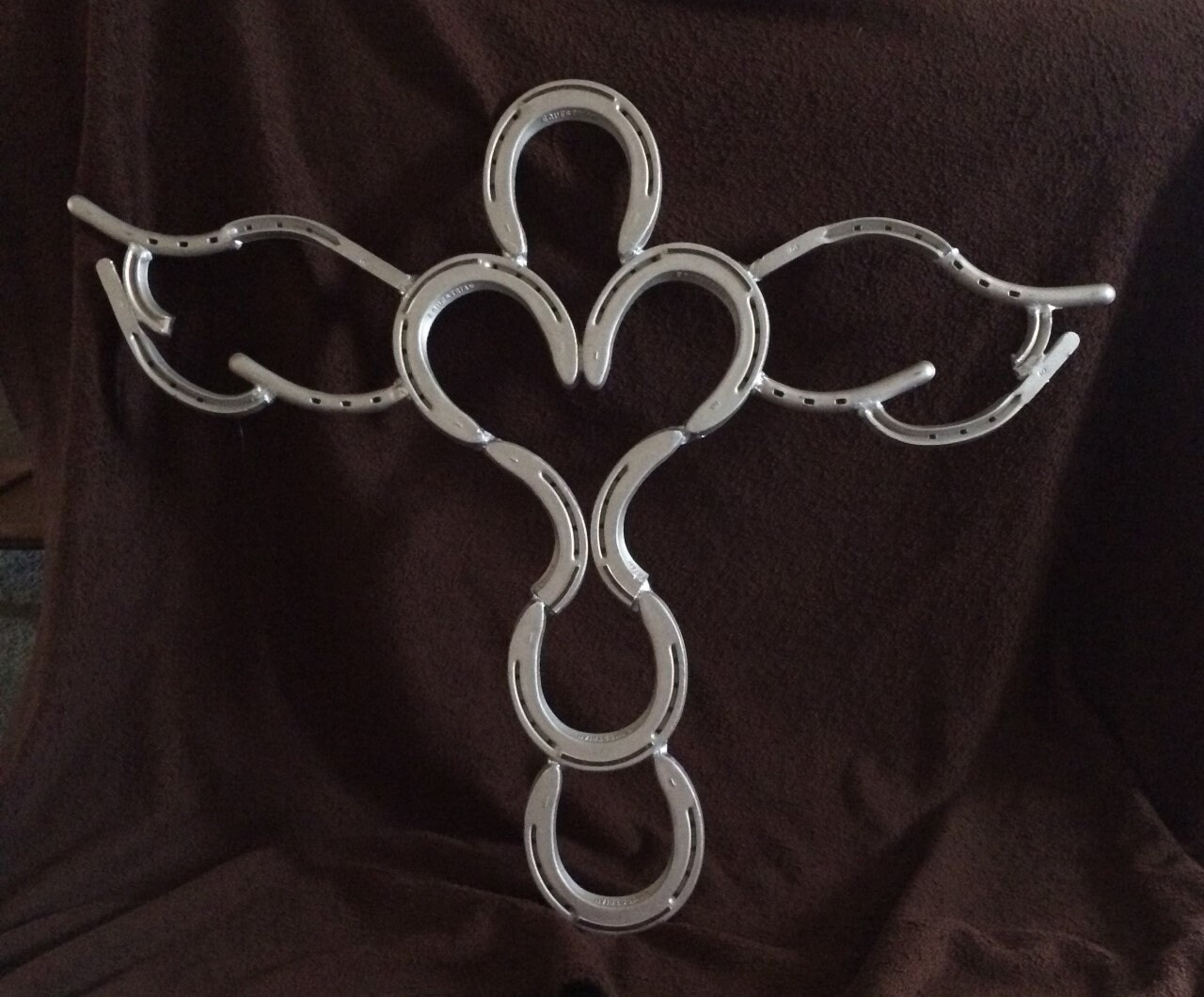 Horseshoe Angel Wings Cross Aluminum Etsy