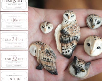 Handmade Owl Head Cabochons – Woodland Jewelry Supply, Nature Inspired Crafting