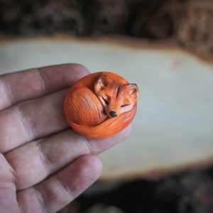 1 pc. Animal cabochon Fox cabochon Deer cabochon Sleeping animal Material for jewelry Fawn cabochon Cabochon Animal Jewelry Polymer clay image 4