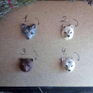 1 pz. Cabochon animale Cabochon lupo Cabochon orso Volto animale Materiale per gioielli Cabochon volto lupo Cabochon Gioielli animali Argilla polimerica