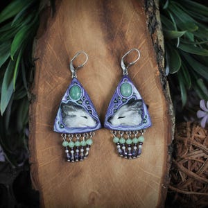 Handmade Wolf Earrings: One of the kind Bohemian Jewelry
