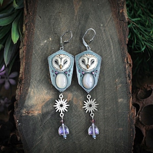 Handmade Schleiereule Ohrringe: Wald Thema Schmuck