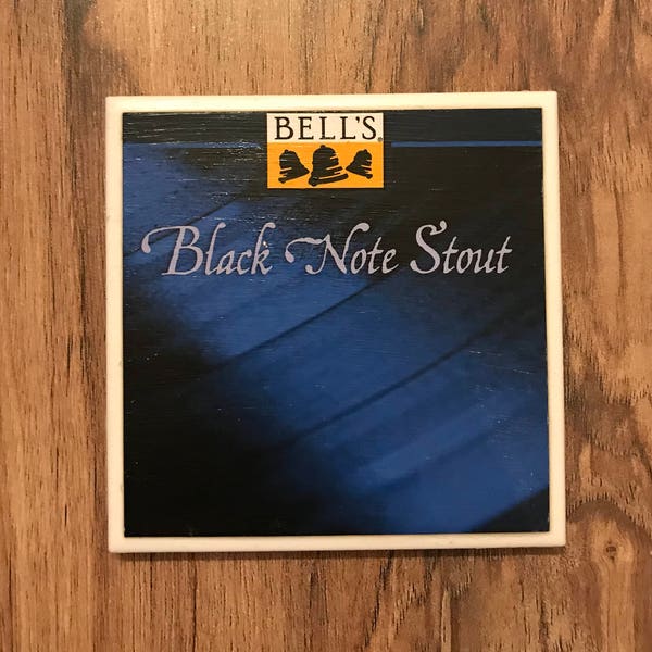 Bell's Brewery Black Note Ceramic Craft Beer Recycled Beer Coasters - Beer Coasters, Drink Coasters, Beer Gifts, Craft Beer Gifts, Beer