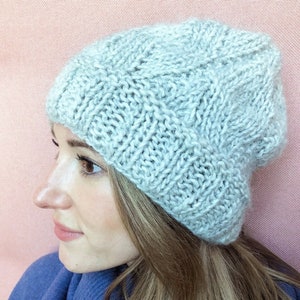 Faux Cable Knit Hat Digital Pattern