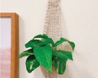 Knit Hanging Plant Basket Digital Pattern