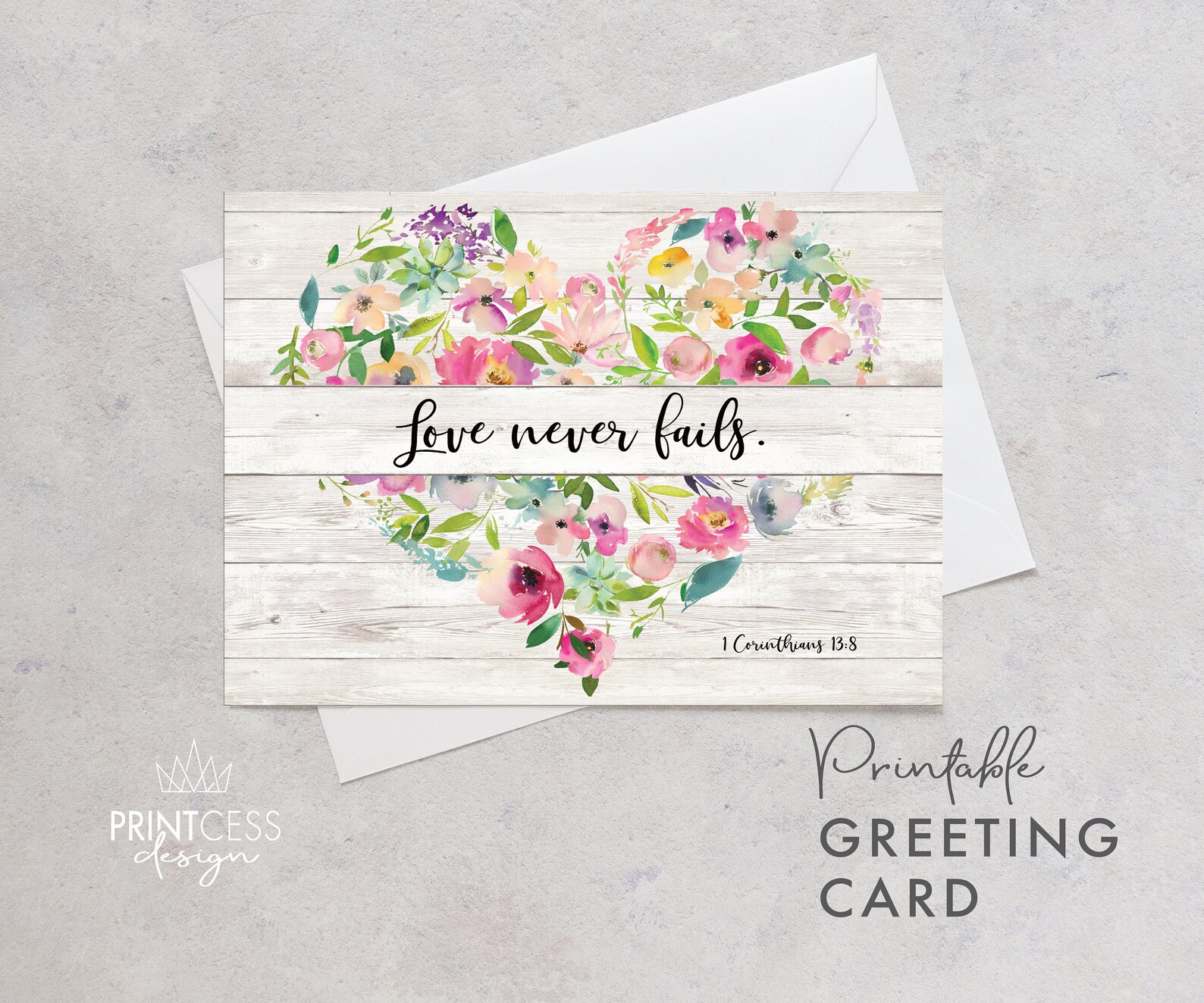Printable greeting card 5x7 folded size Etsy