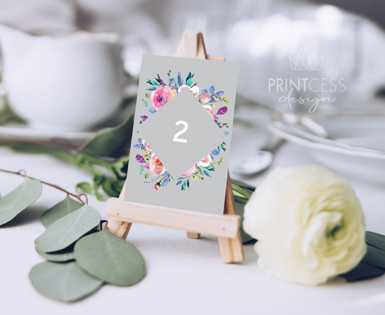 Floral Wedding Table Numbers Printable 4x6 Size 130 Instant Etsy