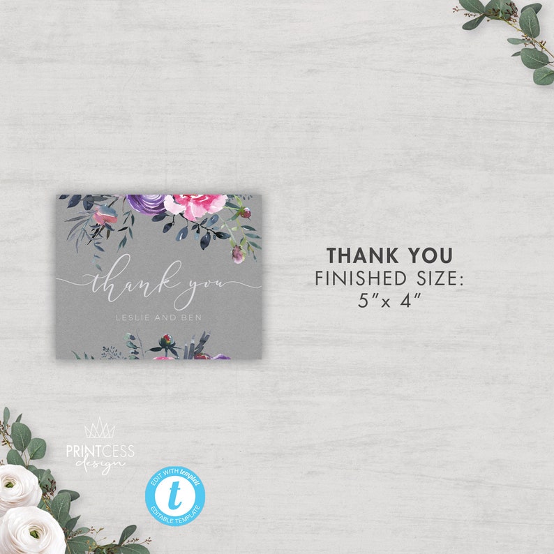 Floral Wedding Invitation Suite FULLY EDITABLE TEMPLATES