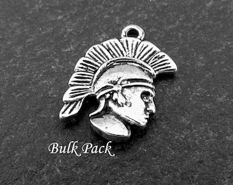 Roman Charms Bulk Pack, 20 Silver Spartan Charm, Soldier Charm, Army Charms, Roman Jewellery Supplies