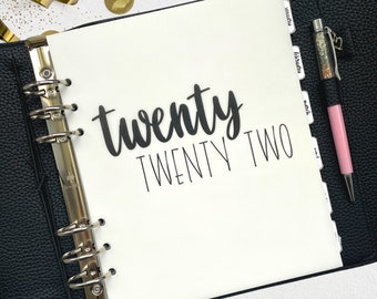 Twenty Twenty Two (2022) Vellum Dashboard / Insert for Ring Planners