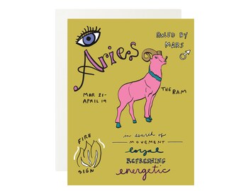 Joyeux Anniversaire Taurus Carte De Voeux Zodiac Signe Etsy