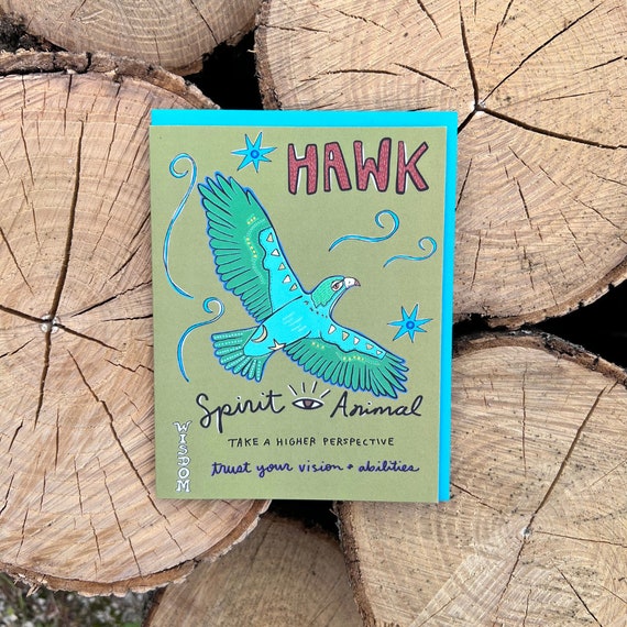 Spirit Animal: Hawk Spiritual Birthday Card for Nature Lover - Etsy Spirit Animal: Hawk Spiritual Birthday Card for Nature Lover - Etsy