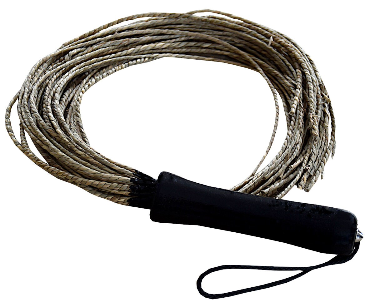 Braided Seagrass Whip Seagrass Whip Seilpeitsche With Wooden Handle and