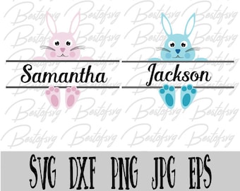 Easter Split Monogram Svg Easter Bunny Svg, Easter Svg Vector Svg Silhouette Svg Circuit Cameo Cut files Cutting Files SVG