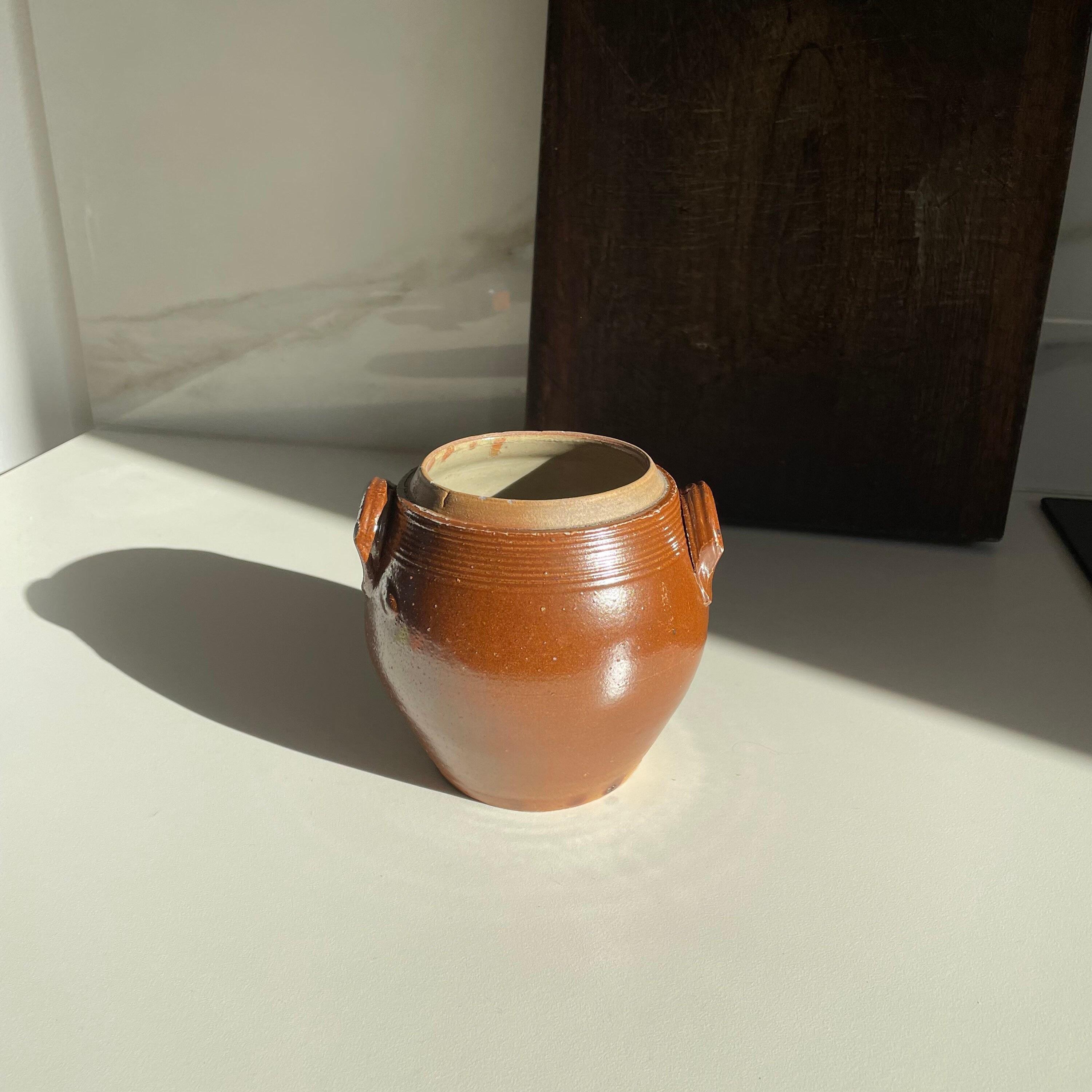 Joli Pot en Grès Idéal Vase ou Décoration Cuisine Salle à Manger - Ancien Terre Cuite Vintage