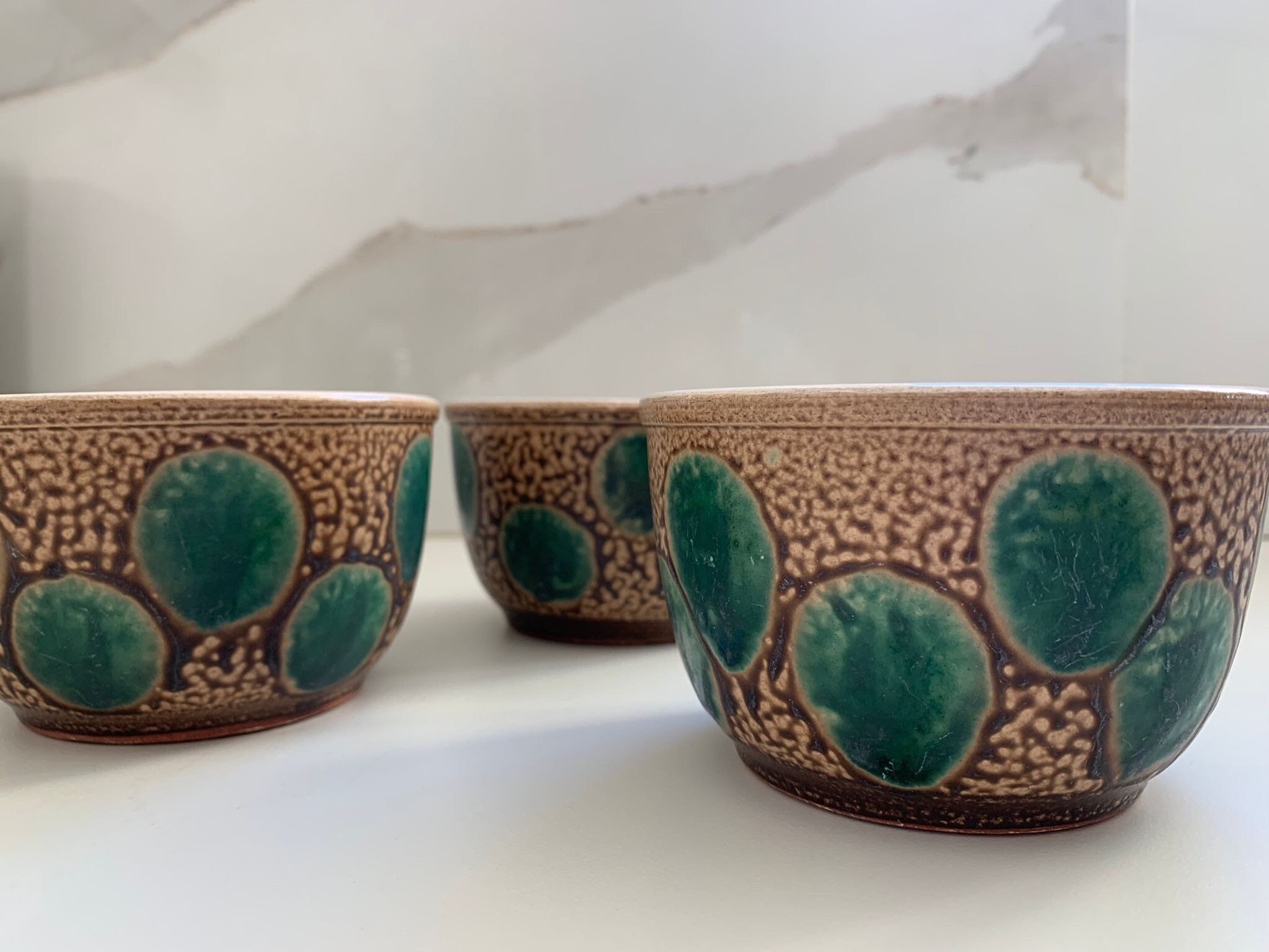 Lot de 3 Tasses Café et Thé Vintage Style Rustique Français Antique Vaisselle Vintage