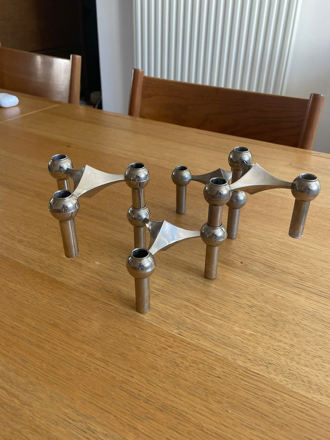 Set of 4 Nagel Candlesticks Candlestick Nestable Space Age Nail 1960