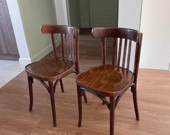 Set of 2 vintage bistro chairs, vintage chair, dining room chair - retro vintage bistro chair
