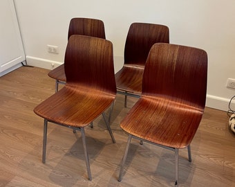 Magníficas sillas Pagholz en madera y metal | década de 1960