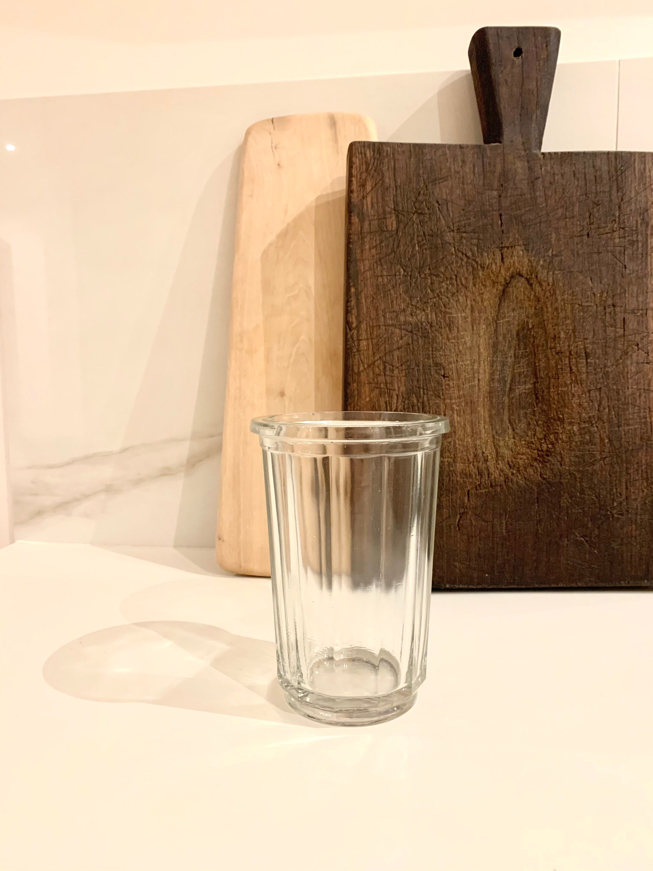 Grand Pot à Confiture Français Cannelés - 500Ml Années 1950 Verre Vintage Soufflet Beau Verre Vintag