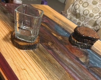 oak wood log coasters