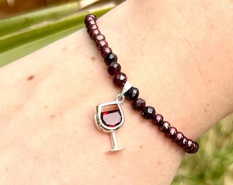 Wine charm bracelet