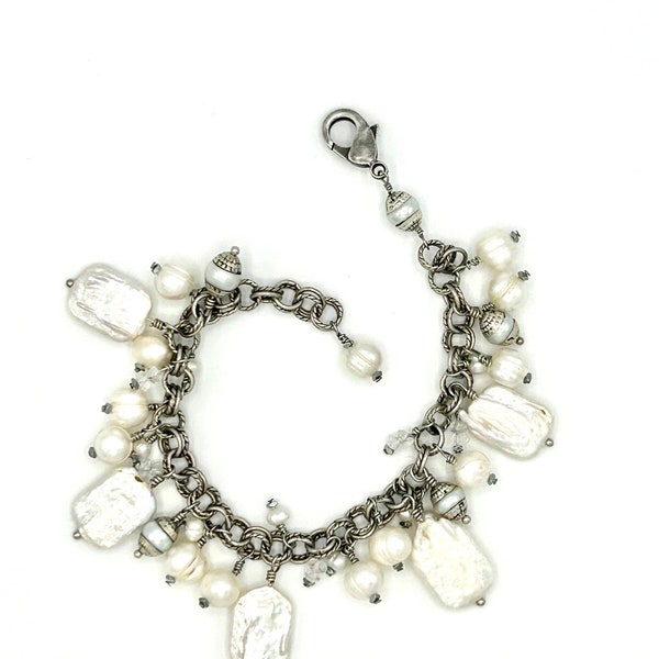 Pearl charm bracelet