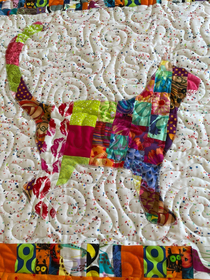 Quilt for Sale Modern Quilt for Salescrappy Cat E Cat Etsy