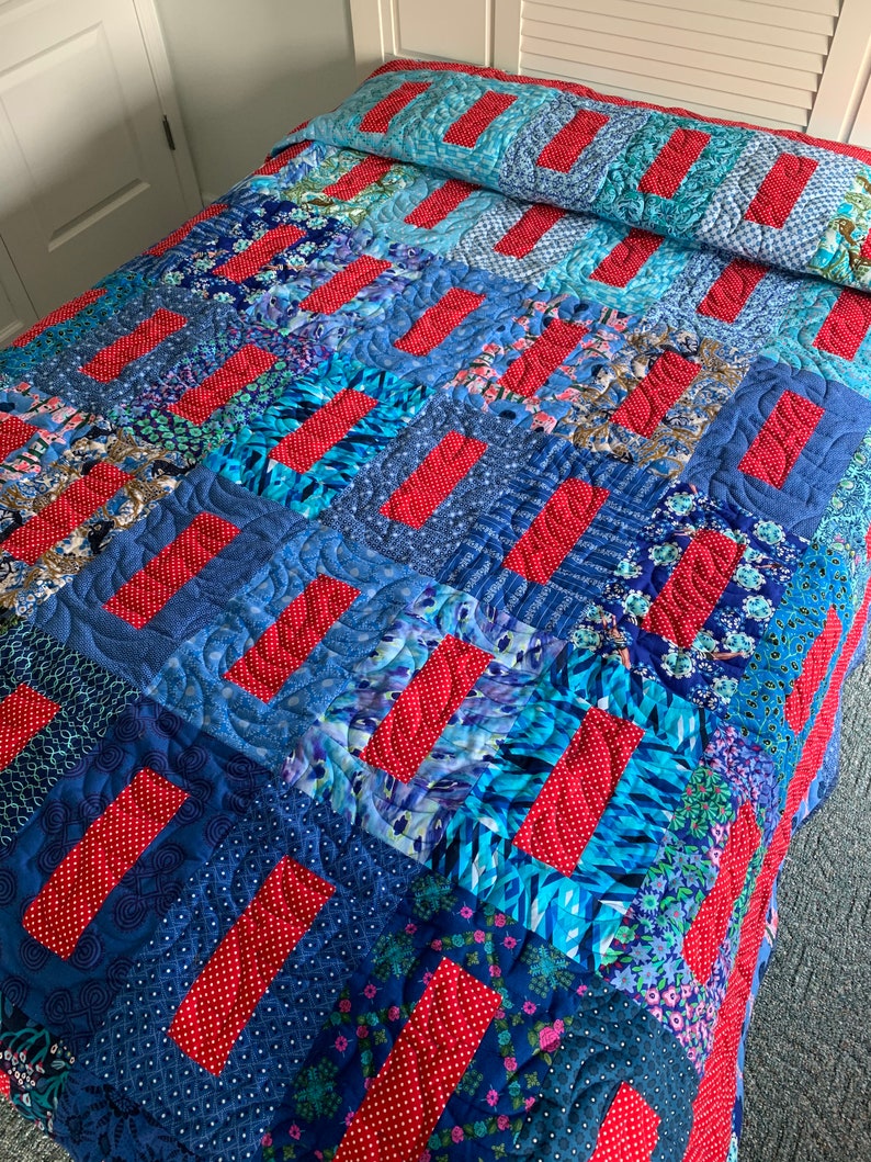 Homemade Quilts,handmade Quilts,quilts for Sale,blue Fade, Patchwork