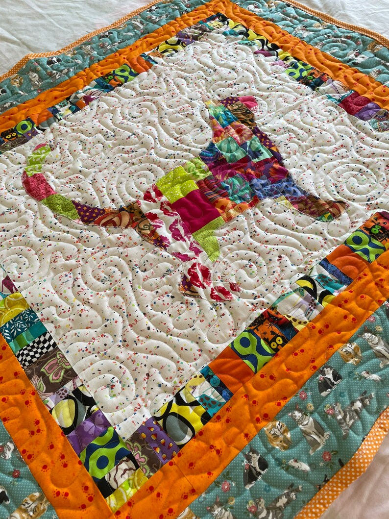 Quilt for Sale Modern Quilt for Salescrappy Cat E Cat Etsy