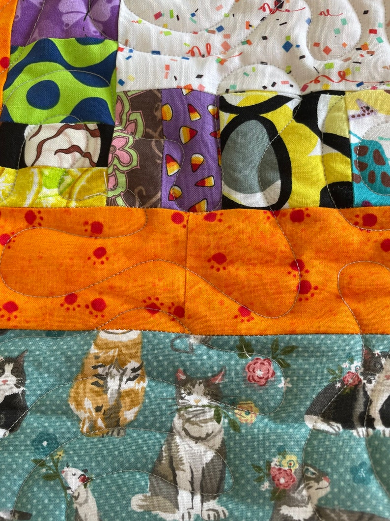 Quilt for Sale Modern Quilt for Salescrappy Cat E Cat Etsy