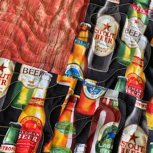 Modern quilt,Quilts for sale,Handmade quilt,Lap Quilt, Throw quilt,Fathers day quilt,Mens quilt,Beer quilt, Handmade Blanket,made in USA