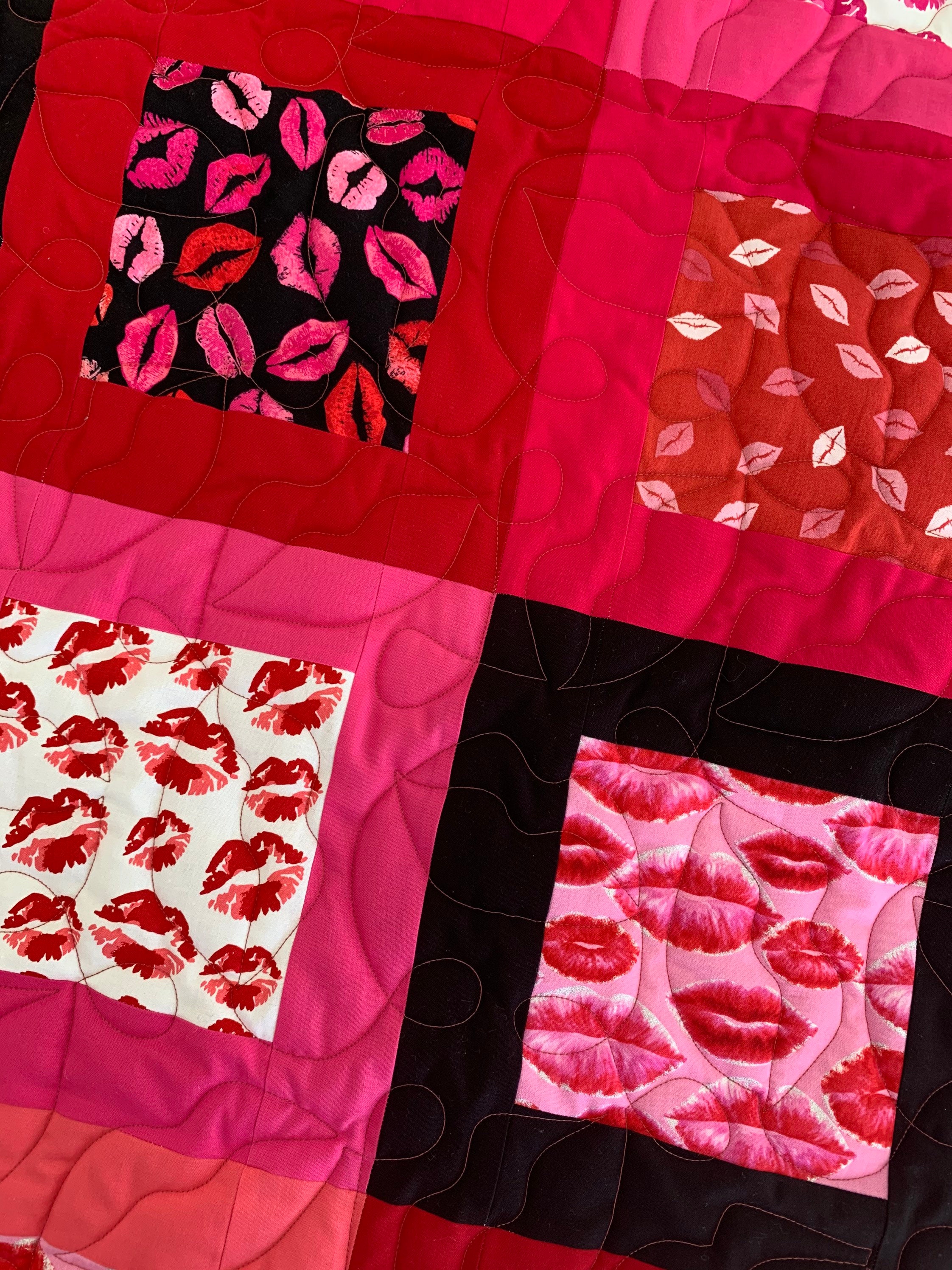 Quilts for Sale, Homemade Quilt,valentine Quilt, Large Throw,smooch