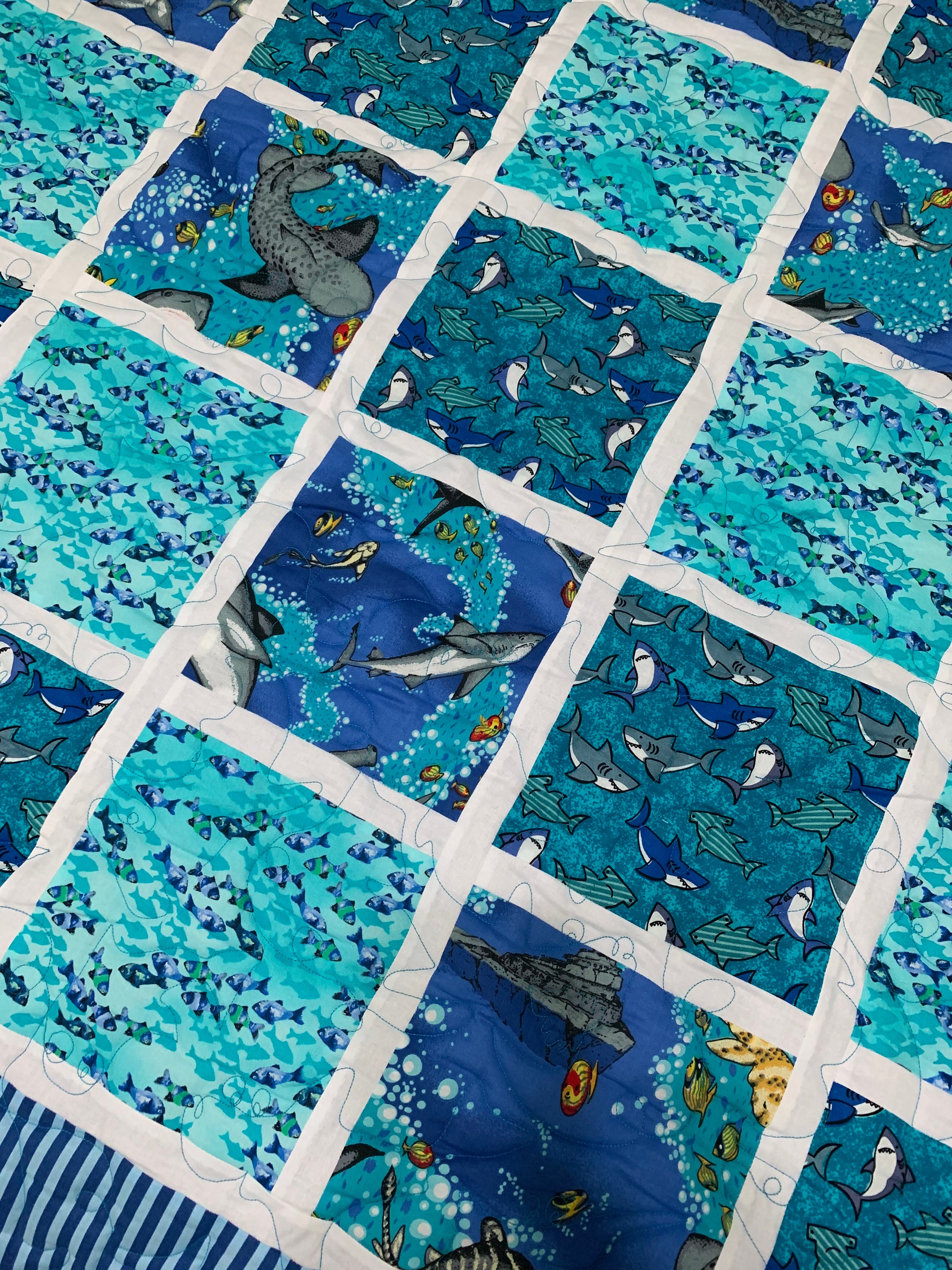 Quilt for Sale,ocean Quilt,homemade Quilt,hand Made Quilt,queen Size