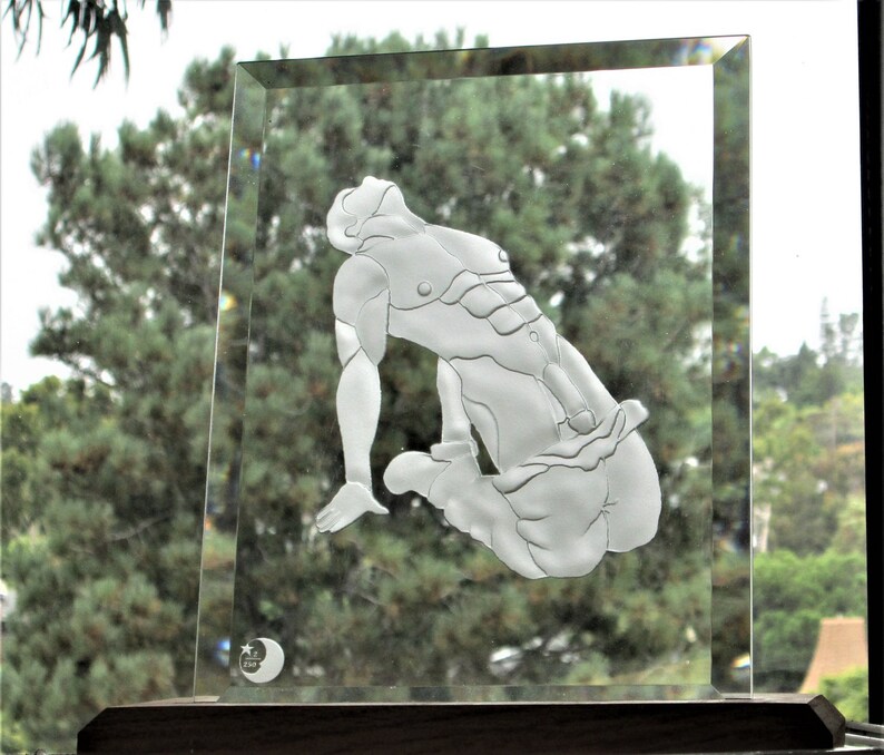 Sand Sculptured Engraved Original Design Erotic Male Art E-4