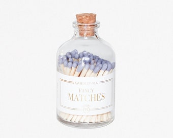 Lavender Apothecary Matches Jar • Strike on Bottle Matches • Candle Accessories • Colored Tip Matchsticks • Party Favor • Gift • Home Decor