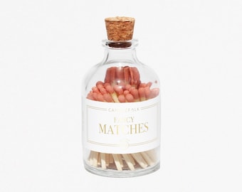 Coral Apothecary Matches Pot • Strike on Bottle Matches • Accessoires de bougie • Allumettes colorées • Party Favor • Cadeau • Home Decor