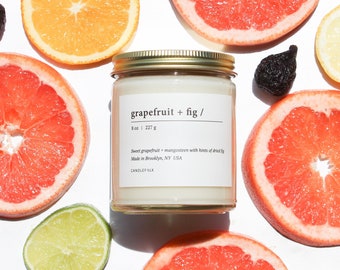 GRAPEFRUIT + FIG - 8 oz Soy Candle - Hand-Poured - Candlefolk