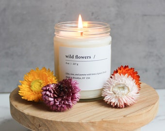 WILD FLOWERS - 8 oz Soy Candle - Hand-Poured - Candlefolk