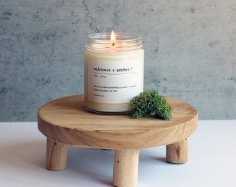 OAKMOSS + AMBER - 8 oz Soy Candle - Hand-Poured - Candlefolk